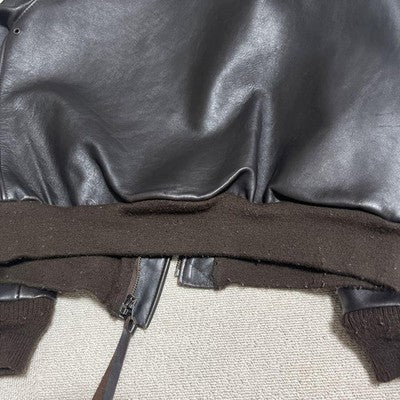 VTG Avirex A-2 Bomber Flight Leather Jacket XS Brown Patrouille de France 1988