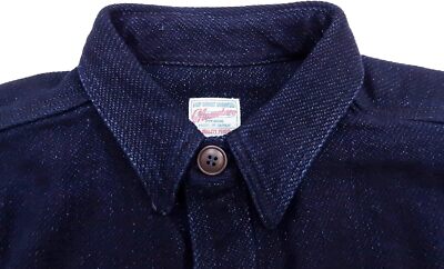 check description Long-sleeved shirt MZLS1070 Plain indigo dobby heavyweight