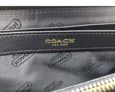COACH Long Wallet F93240 Double Zip Second Bag Charcoal x Black Outlet Product