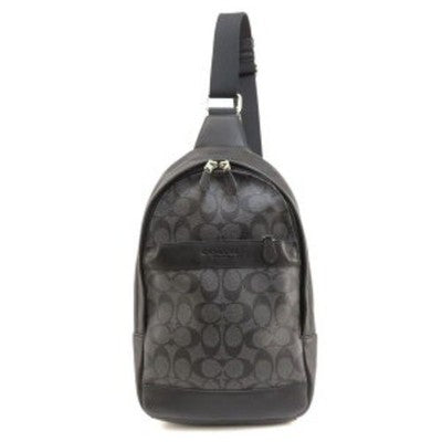 Coach Signature Body Bag Shoulder Bag Black F54787 Used