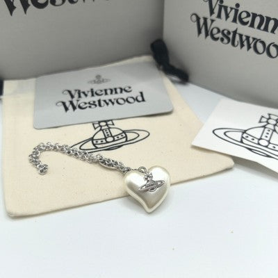 check description Vivienne Westwood FLORENTIA Mother of Pearl Heart Bracelet