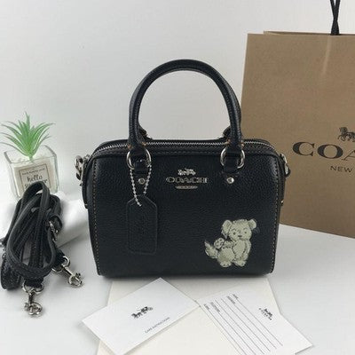 COACH CD444 Dancing Kitten Mini Rowan Satchel Dog Mini Boston Bag Shoulder Bag