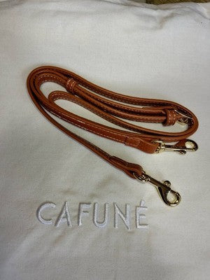 cafune brown leather shoulder bag large, brown, with metal fittings