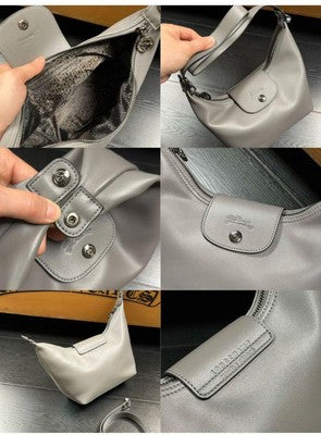 Longchamp Handbag Mini tote bag 2WAY shoulder bag Dark Gray Women's fashion
