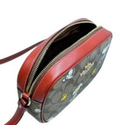 COACH x Peanuts Snoopy Mini Jamie 2-way Camera Bag Signature Canvas CF248 New