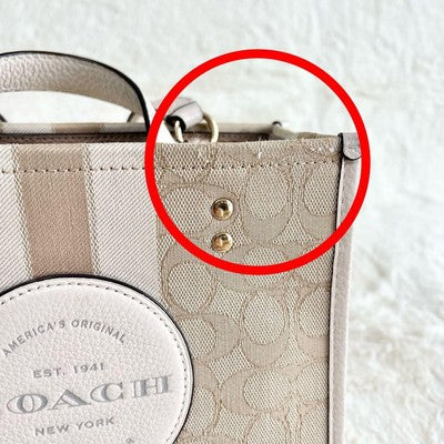 Coach C8417 Handbag Shoulder Bag White Khaki one item only From JAPAN New item