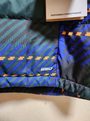 size L 1996 RETRO NUPTSE VEST Down vest Nuptse Green Check pattern