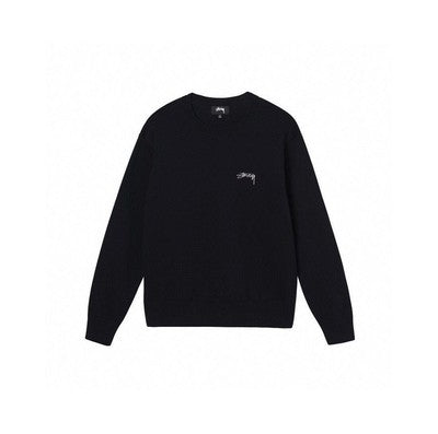 see description size S-XL stussy long-sleeved sweater knit collar Beige Black