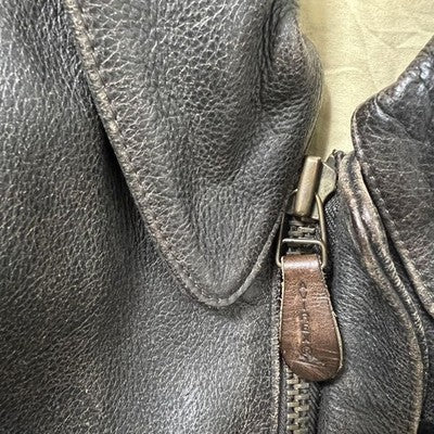 AVIREX A-2 Back Print Flight Leather Jacket Brown M Vintage Leather Jacket