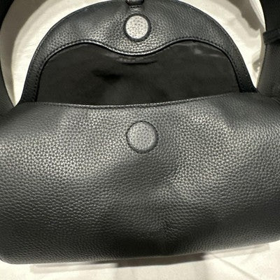 CAFUNE Drop Duffel Handbag Soft Duffle Shoulder Bag Black Leather egg charm