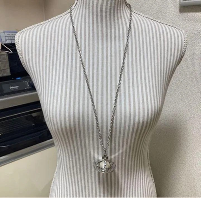 Vivienne Westwood Necklace Small Orb Pearl Dome Type Silver Pendant Necklace