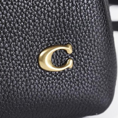COACH Lana Shoulder Bag 23 Black CM545 Handbag Crossbody Diagonal Leather Women