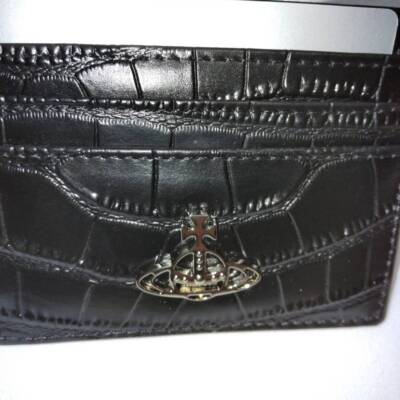 Vivienne Westwood Short Wallet Embossed Card Holder Leather Money 14266 Black