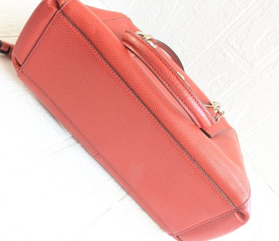 COACH Tote Bag Signature Patent Shoulder bag 2way Zip bag leather Orange