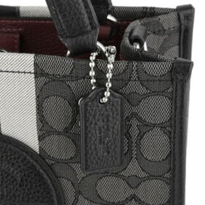 COACH C7083 Mini Tote Bag Canvas x Leather Black Smoke Women's New Unused