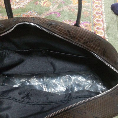 Longchamp M size Tote Bag Hand bag Nylon bag Brown Town bag Leather