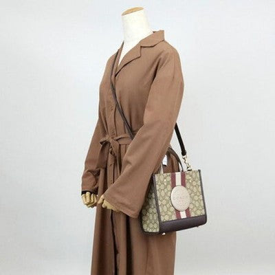 Coach C8407 Shoulder Bag 2WAY Camel Total Pattern Carryall Women'sBag Outlet New