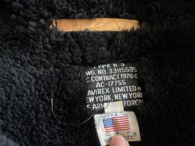 AVIREX Avirex USA made B-3 Mouton flight jacket L size for men in good condition