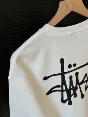 see description size M-3XL Stussy Basic Print Crew Neck Sweater white black