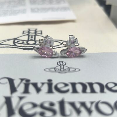 check description Vivienne Westwood Star Love ALLIE Oval Zirconia Earrings