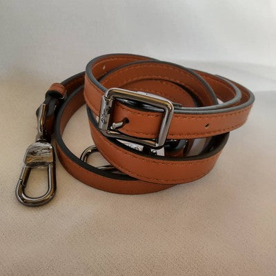 Longchamp Le Pliage XS size Tote Bag Handbag Pouch Cognac Brown Leather