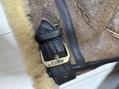 USA made AVIREX B-3 vintage jacket brown lining boa material for men