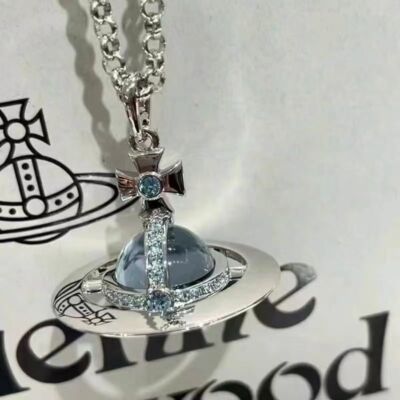 Vivienne Westwood Glacier Blue UFO Planet Necklace