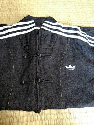 Black adidas China Track Top Denim Soft Loose Jacket