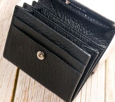 Maison Margiela Leather Money Bi-fold Wallet Card Case Black