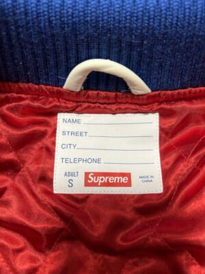 【S,M】BLACK Supreme 2023FW Tiger Varsity Jacket ORANGE Stadium jumper