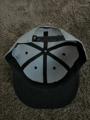 STUSSY Snapback Cap Hat Gray Black logo