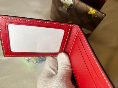 Coach Bi-fold wallet COACH x PEANUT 3-IN-1 Wallet Signature CE714 QBE7Vsp