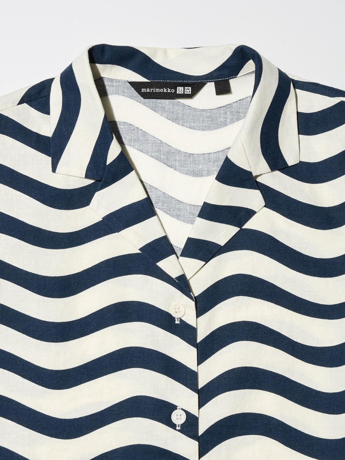 Bargain Price UNIQLO marimekko Linen-Blend Open Collar Shirt JAPAN