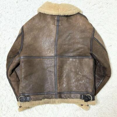 AVIREX B3 Flight Jacket Mouton jacket Sheepskin Boa Dark Brown Size 40 L