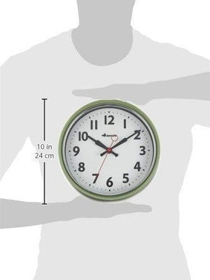 Dulton Retro Wall Clock Sage Green S426-207SGN Battery Operated Sweep Function