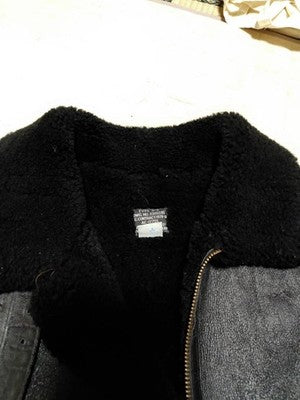 AVIREX B-3 Leather Jacket sheepskin flight jacket size XL/42 Black Rare Model