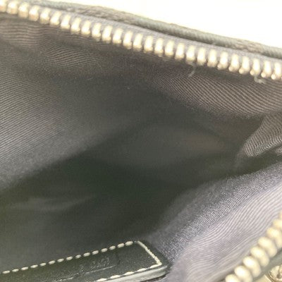 Coach Shoulder Bag Crossbody Women's Signature Pattern Black Leather Zip bag