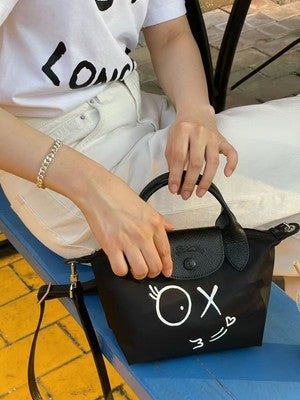 Longchamp XS size Tote Bag Hand bag Top Handle Bag Shoulder bag Black