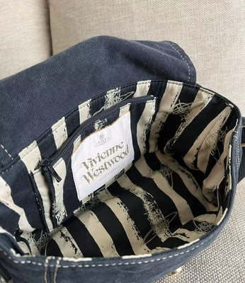 select black or white Vivienne Westwood Edgewear Shoulder Bag Denim NEW