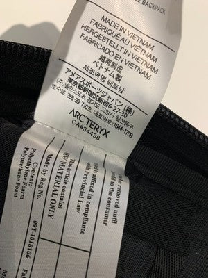 ARC'TERYX ARRO 22 BACKPACK Waterproof water repellent camping Black and gray