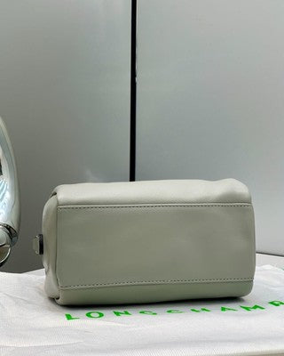 Longchamp Le Pliage XS size Tote Bag Handbag Pouch Turtle Dove Gray Leather