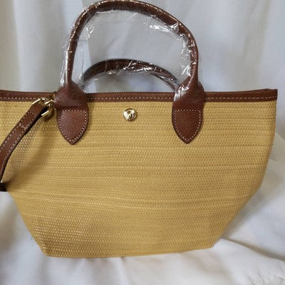 Longchamp Le Pliage M size Tote Bag Handbag Shoulder bags Brown Leather