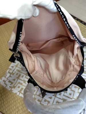 Longchamp Le Pliage Energy Backpack Zipper bag Nylon bag Pink Beige Leather