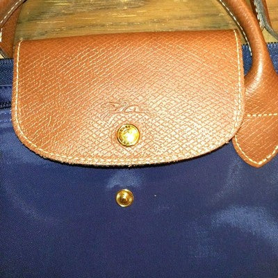 Longchamp L size DEAUVILLE Collaboration Tote Bag Hand bag Nylon bag Navy