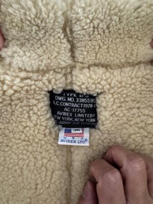 AVIREX B3 Mouton leather jacketM size, for men, good condition