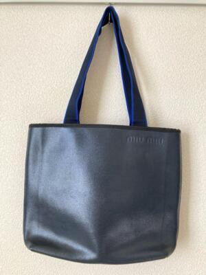 Authentic MIU MIU Leather Shoulder Hand Bag Purse Dark Navy used