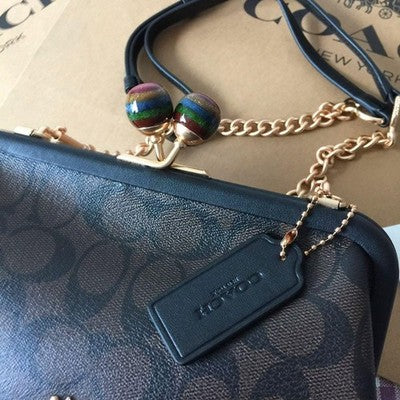 Coach Bag CE617 Brown Black Multi Chain Bag Shoulder Bag Women's Bag 2 Way Bag