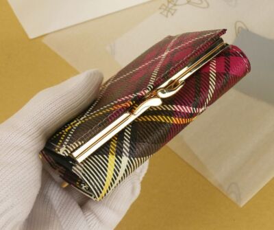 Vivienne Westwood Tri-fold wallet  clasp wallet 13VV114 Check pattern