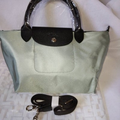 see description 2size Longchamp Le Pliage Top Handle Bags Handbag Light Blue