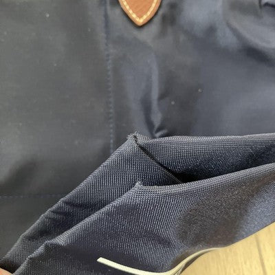 Longchamp Le Pliage Tote Bag Handbag Eiffel Tower Nylon bag Used Navy Leather